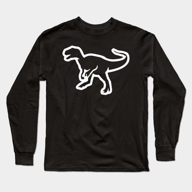 Dinosaur outline Long Sleeve T-Shirt by firstspacechimp